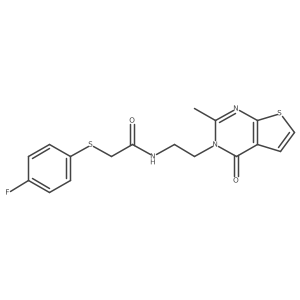 2-((4-fluorophenyl)thio)-N-(2-(2-methyl-4-oxothieno[2,3-d]pyrimidin-3(4H)-yl)ethyl)acetamide Structure