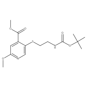 Methyl 5-((2-((tert-butoxycarbonyl)amino)ethyl)thio)-2-methoxyisonicotinate结构式