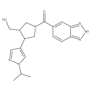 (1H-Benzo[d][1,2,3]triazol-6-yl)((3S,4R)-3-(hydroxymethyl)-4-(1-isopropyl-1H-pyrazol-4-yl)pyrrolidin-1-yl)methanone结构式