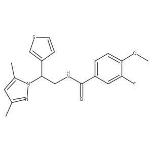 N-(2-(3,5-dimethyl-1H-pyrazol-1-yl)-2-(thiophen-3-yl)ethyl)-3-fluoro-4-methoxybenzamide结构式
