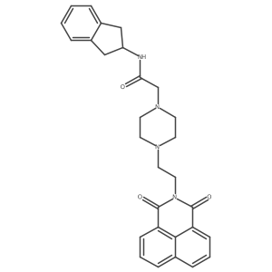 N-(2,3-dihydro-1H-inden-2-yl)-2-(4-(2-(1,3-dioxo-1H-benzo[de]isoquinolin-2(3H)-yl)ethyl)piperazin-1-yl)acetamide Structure