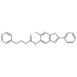 N-(5-methyl-2-phenyloxazolo[5,4-b]pyridin-6-yl)-3-(phenylthio)propanamide结构式
