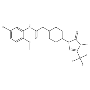 N-(5-chloro-2-methoxyphenyl)-2-(4-(4-methyl-5-oxo-3-(trifluoromethyl)-4,5-dihydro-1H-1,2,4-triazol-1-yl)piperidin-1-yl)acetamide Structure