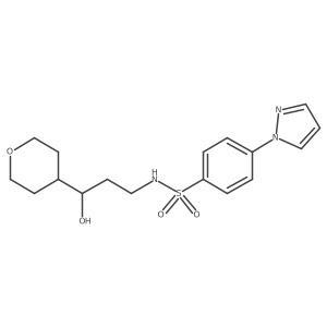N-(3-hydroxy-3-(tetrahydro-2H-pyran-4-yl)propyl)-4-(1H-pyrazol-1-yl)benzenesulfonamide Structure