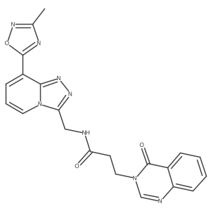 N-((8-(3-methyl-1,2,4-oxadiazol-5-yl)-[1,2,4]triazolo[4,3-a]pyridin-3-yl)methyl)-3-(4-oxoquinazolin-3(4H)-yl)propanamide结构式
