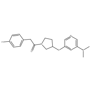 1-(3-((6-(Dimethylamino)pyrazin-2-yl)oxy)pyrrolidin-1-yl)-2-(4-fluorophenyl)ethanone结构式
