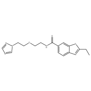 2-ethyl-N-{2-[2-(1H-1,2,4-triazol-1-yl)ethoxy]ethyl}-1,3-benzothiazole-6-carboxamide结构式