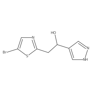 2-(5-bromo-1,3-thiazol-2-yl)-1-(1H-pyrazol-4-yl)ethan-1-ol Structure