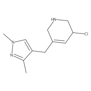 3-chloro-5-[(1,3-dimethyl-1H-pyrazol-4-yl)methyl]-1,2,3,6-tetrahydropyridine Structure