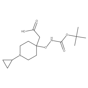 2-[4-({[(Tert-butoxy)carbonyl]amino}oxy)-1-cyclopropylpiperidin-4-yl]acetic acid Structure