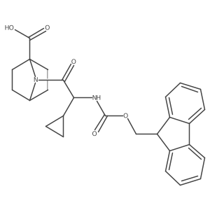 7-[2-cyclopropyl-2-({[(9H-fluoren-9-yl)methoxy]carbonyl}amino)acetyl]-7-azabicyclo[2.2.1]heptane-1-carboxylic acid结构式