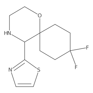 9,9-Difluoro-5-(1,3-thiazol-2-yl)-1-oxa-4-azaspiro[5.5]undecane结构式
