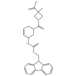 1-[5-({[(9H-fluoren-9-yl)methoxy]carbonyl}amino)cyclohex-3-ene-1-carbonyl]-3-methylazetidine-3-carboxylic acid Structure