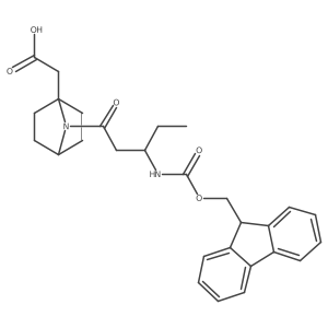 2-{7-[3-({[(9H-fluoren-9-yl)methoxy]carbonyl}amino)pentanoyl]-7-azabicyclo[2.2.1]heptan-1-yl}acetic acid Structure