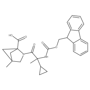 2-[2-cyclopropyl-2-({[(9H-fluoren-9-yl)methoxy]carbonyl}amino)propanoyl]-4-methyl-2-azabicyclo[2.1.1]hexane-1-carboxylic acid Structure