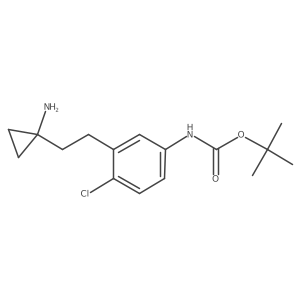 tert-butyl N-{3-[2-(1-aminocyclopropyl)ethyl]-4-chlorophenyl}carbamate结构式