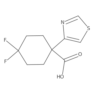 4,4-Difluoro-1-(1,3-thiazol-4-yl)cyclohexane-1-carboxylic acid结构式