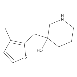 3-[(3-Methylthiophen-2-yl)methyl]piperidin-3-ol结构式