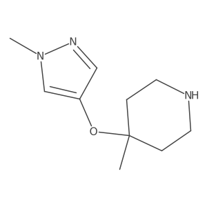 4-methyl-4-[(1-methyl-1H-pyrazol-4-yl)oxy]piperidine结构式