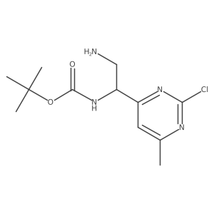 tert-butyl N-[2-amino-1-(2-chloro-6-methylpyrimidin-4-yl)ethyl]carbamate Structure