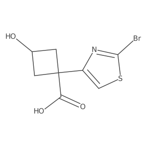 1-(2-Bromo-1,3-thiazol-4-yl)-3-hydroxycyclobutane-1-carboxylic acid Structure