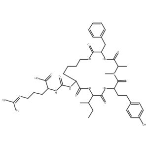 (2S)-2-[[(3S,6S,9S,12S,15R)-3-Benzyl-12-[(2R)-butan-2-yl]-9-[2-(4-hydroxyphenyl)ethyl]-6,7-dimethyl-2,5,8,11,14-pentaoxo-1,4,7,10,13-pentazacyclononadec-15-yl]carbamoylamino]-5-(diaminomethylideneamino)pentanoic acid Structure