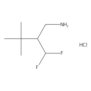 2-(Difluoromethyl)-3,3-dimethylbutan-1-amine;hydrochloride结构式