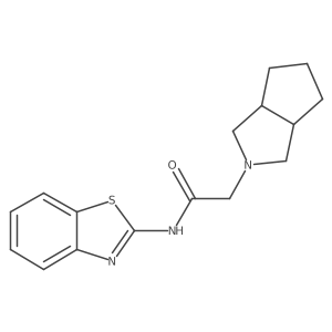 N-(1,3-benzothiazol-2-yl)-2-{octahydrocyclopenta[c]pyrrol-2-yl}acetamide结构式