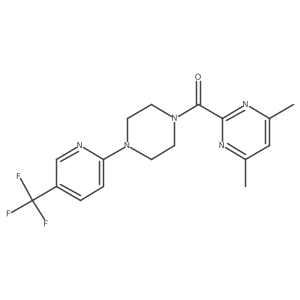 4,6-Dimethyl-2-{4-[5-(trifluoromethyl)pyridin-2-yl]piperazine-1-carbonyl}pyrimidine结构式