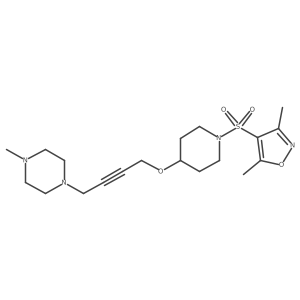 1-[4-({1-[(3,5-Dimethyl-1,2-oxazol-4-yl)sulfonyl]piperidin-4-yl}oxy)but-2-yn-1-yl]-4-methylpiperazine Structure