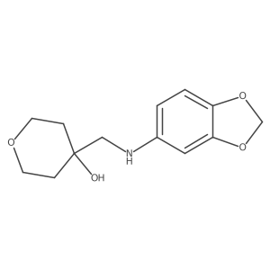 4-{[(2H-1,3-benzodioxol-5-yl)amino]methyl}oxan-4-ol Structure