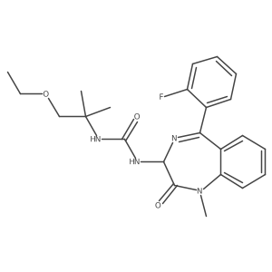 3-(1-ethoxy-2-methylpropan-2-yl)-1-[5-(2-fluorophenyl)-1-methyl-2-oxo-2,3-dihydro-1H-1,4-benzodiazepin-3-yl]urea结构式