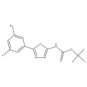 tert-butyl N-[5-(3-bromo-5-fluorophenyl)-1,3,4-thiadiazol-2-yl]carbamate结构式