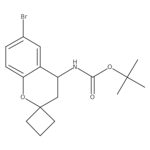 tert-butyl N-{6-bromo-3,4-dihydrospiro[1-benzopyran-2,1'-cyclobutan]-4-yl}carbamate Structure