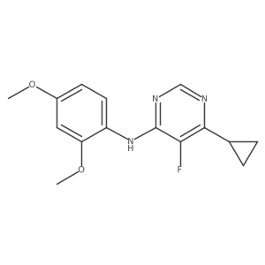 6-cyclopropyl-N-(2,4-dimethoxyphenyl)-5-fluoropyrimidin-4-amine结构式