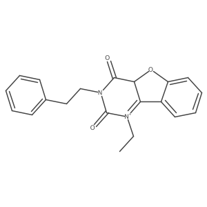 1-ethyl-3-(2-phenylethyl)-4aH-[1]benzofuro[3,2-d]pyrimidin-1-ium-2,4-dione Structure