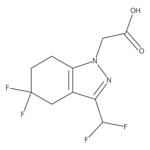2-[3-(difluoromethyl)-5,5-difluoro-4,5,6,7-tetrahydro-1H-indazol-1-yl]acetic acid结构式