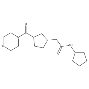 N-cyclopentyl-2-[3-(morpholine-4-carbonyl)pyrrolidin-1-yl]acetamide结构式