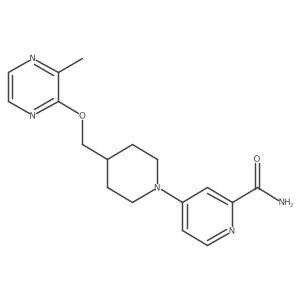 4-(4-{[(3-Methylpyrazin-2-yl)oxy]methyl}piperidin-1-yl)pyridine-2-carboxamide结构式