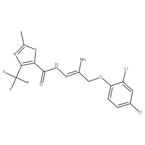 N'-[2-(2,4-dichlorophenoxy)ethanimidoyl]-2-methyl-4-(trifluoromethyl)-1,3-thiazole-5-carbohydrazide Structure