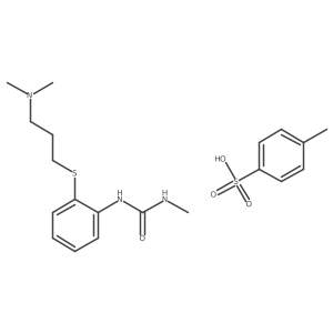 Urea, N-(2-((3-(dimethylamino)propyl)thio)phenyl)-N'-methyl-, 4-methylbenzenesulfonate (1:1)结构式