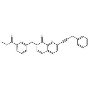 3-[1-oxo-7-(3-Phenyl-prop-1-ynyl)-1H-8-azaisoquinolin-2-ylmethyl]benzoic Acid Methyl Ester结构式