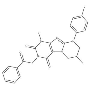 1,7-dimethyl-9-(4-methylphenyl)-3-(2-oxo-2-phenylethyl)-1H,2H,3H,4H,6H,7H,8H,9H-pyrimido[1,2-g]purine-2,4-dione Structure