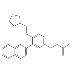 3-(6-(Cyclopentylmethoxy)-5-(naphthalen-2-yl)pyridin-3-yl)propanoic acid Structure
