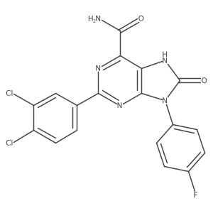2-(3,4-dichlorophenyl)-9-(4-fluorophenyl)-8-oxo-8,9-dihydro-7H-purine-6-carboxamide Structure