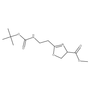 Methyl 2-(2-((tert-butoxycarbonyl)amino)ethyl)-4,5-dihydrooxazole-4-carboxylate结构式