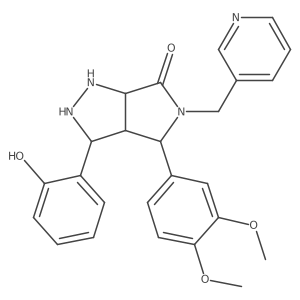 4-(3,4-Dimethoxyphenyl)-3-(2-hydroxyphenyl)-5-(pyridin-3-ylmethyl)-1,2,3,3a,4,6a-hexahydropyrrolo[3,4-c]pyrazol-6-one结构式