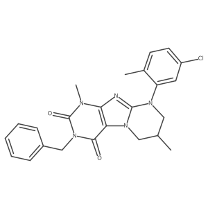 3-benzyl-9-(5-chloro-2-methylphenyl)-1,7-dimethyl-6,7,8,9-tetrahydropyrimido[2,1-f]purine-2,4(1H,3H)-dione结构式