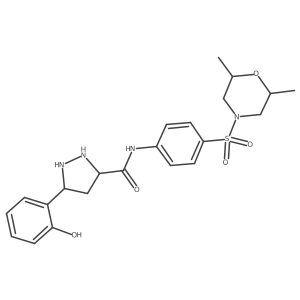 N-[4-(2,6-dimethylmorpholin-4-yl)sulfonylphenyl]-5-(2-hydroxyphenyl)pyrazolidine-3-carboxamide结构式