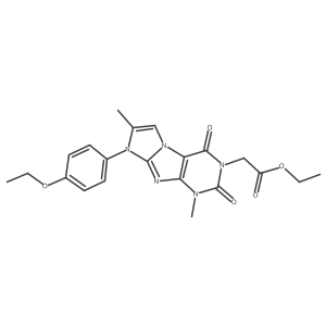 ethyl 2-(8-(4-ethoxyphenyl)-1,7-dimethyl-2,4-dioxo-1H-imidazo[2,1-f]purin-3(2H,4H,8H)-yl)acetate结构式